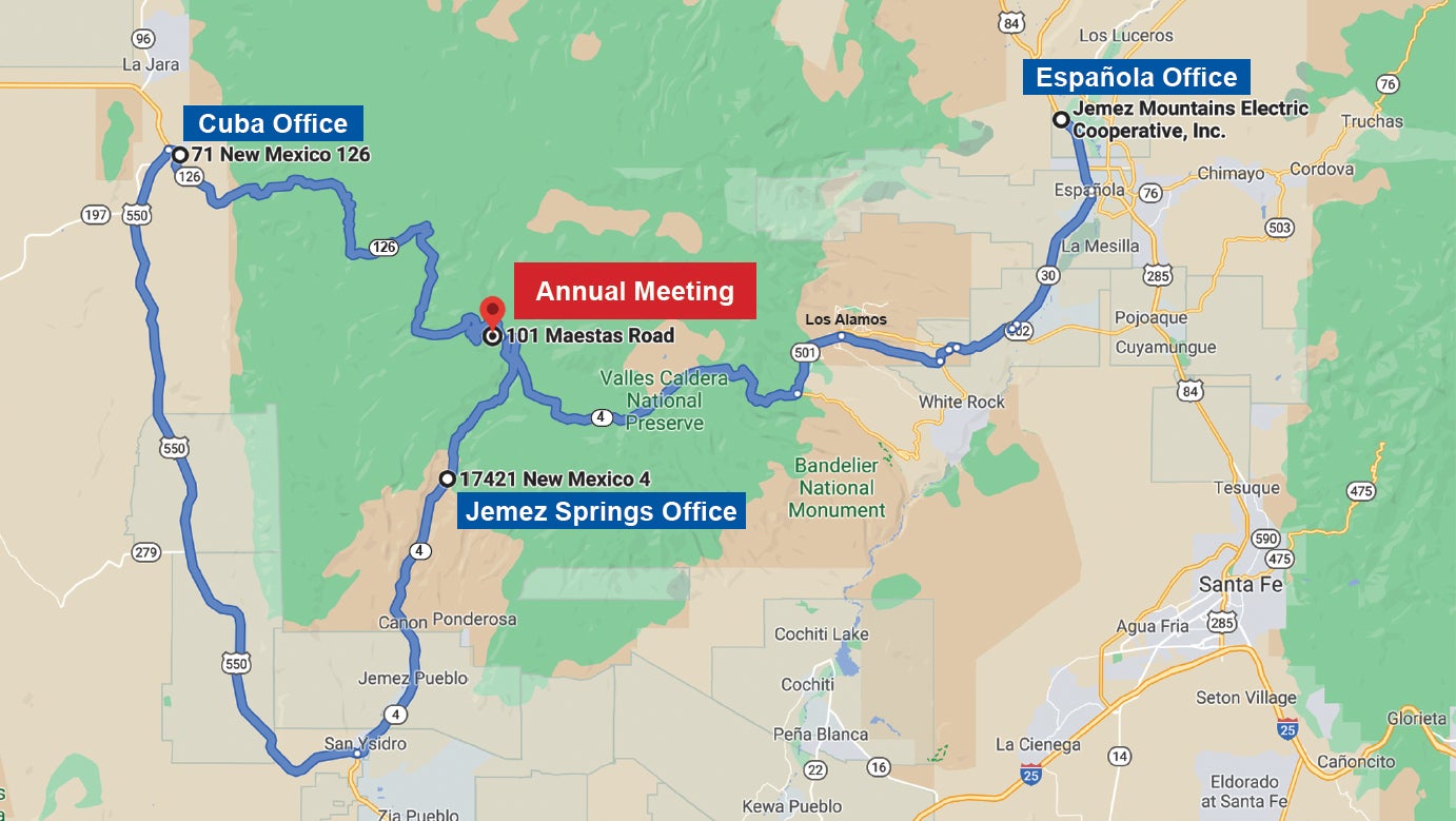ANNUAL MEETING LOCATION: La Luz Campground, 101 Maestas Road, Jemez Springs, New Mexico 87025